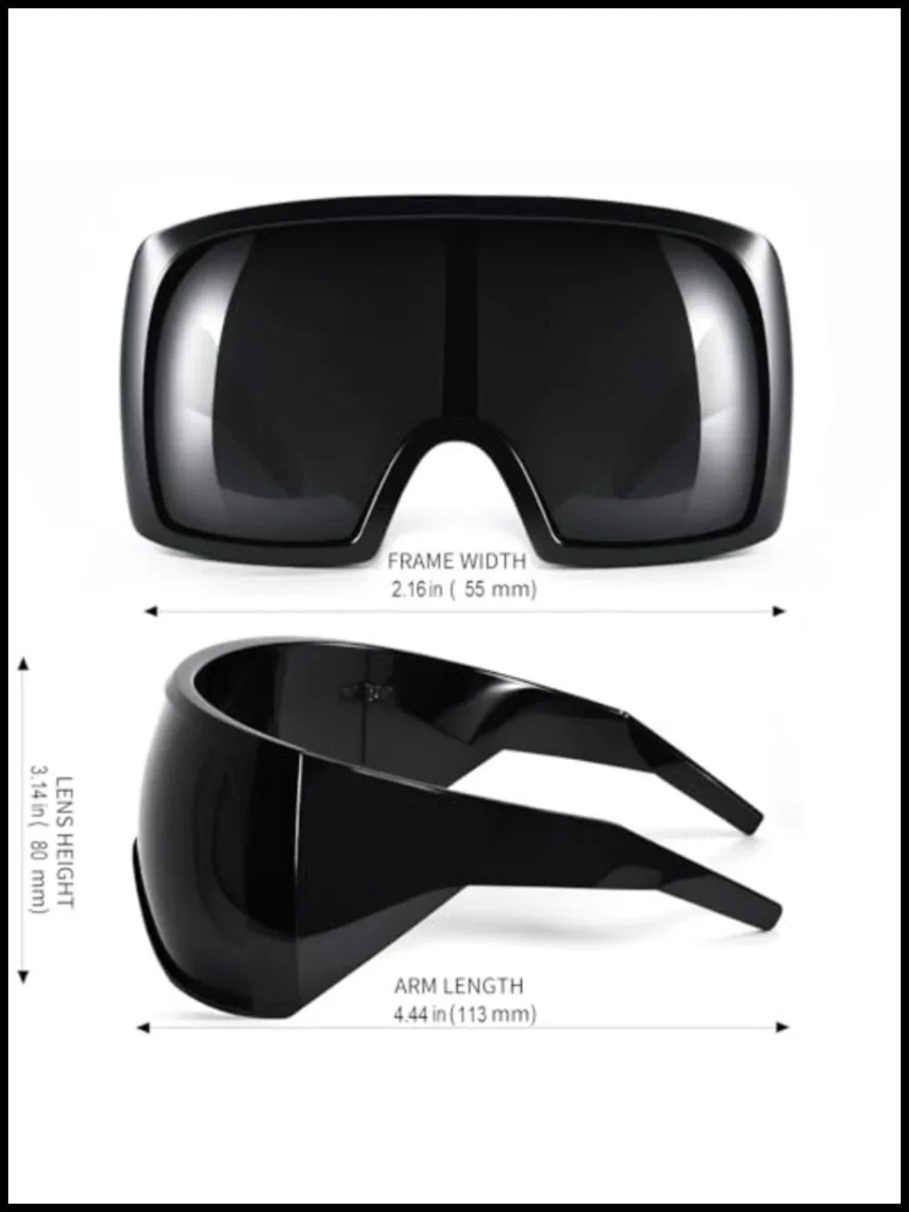 Oversized Wrap Around Shield Sunglasses UV400 Protection Unisex